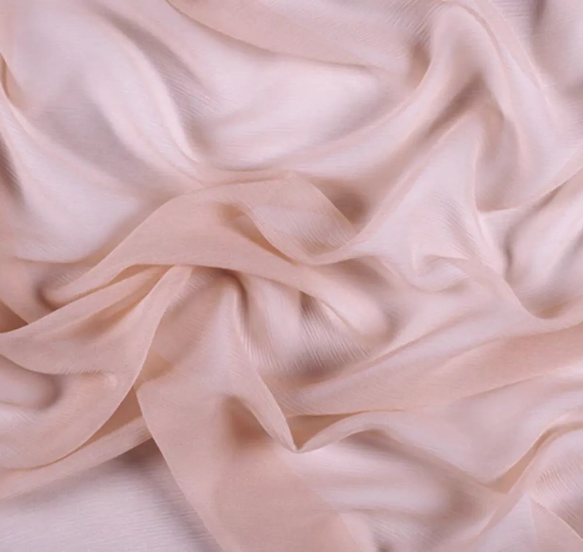 Peach | Crinkle Silk Ribbon | 100% Silk Chiffon