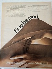 1968 Sears Cling-alon Hosiery Stocking Pantyhose Fit to be tried legs vintage ad