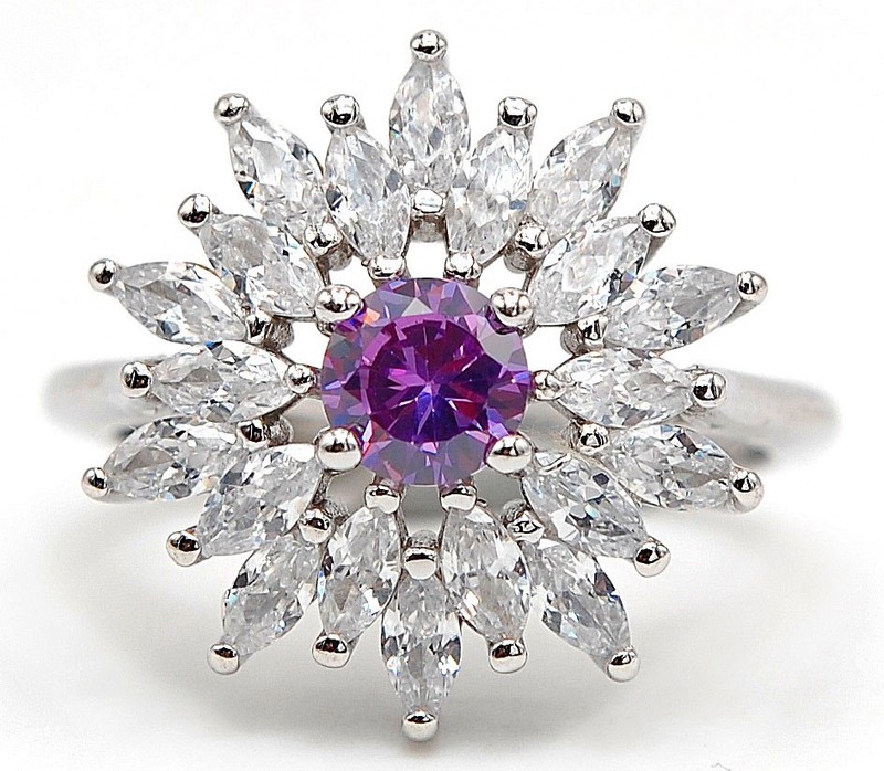 3CT  Amethyst 925 Solid Sterling Silver Ring Jewelry Sz 6 G1-1