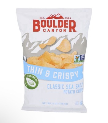 Boulder Canyon, Chips Potato Thin&Crispy , 5.25 Ounce Pack of 4