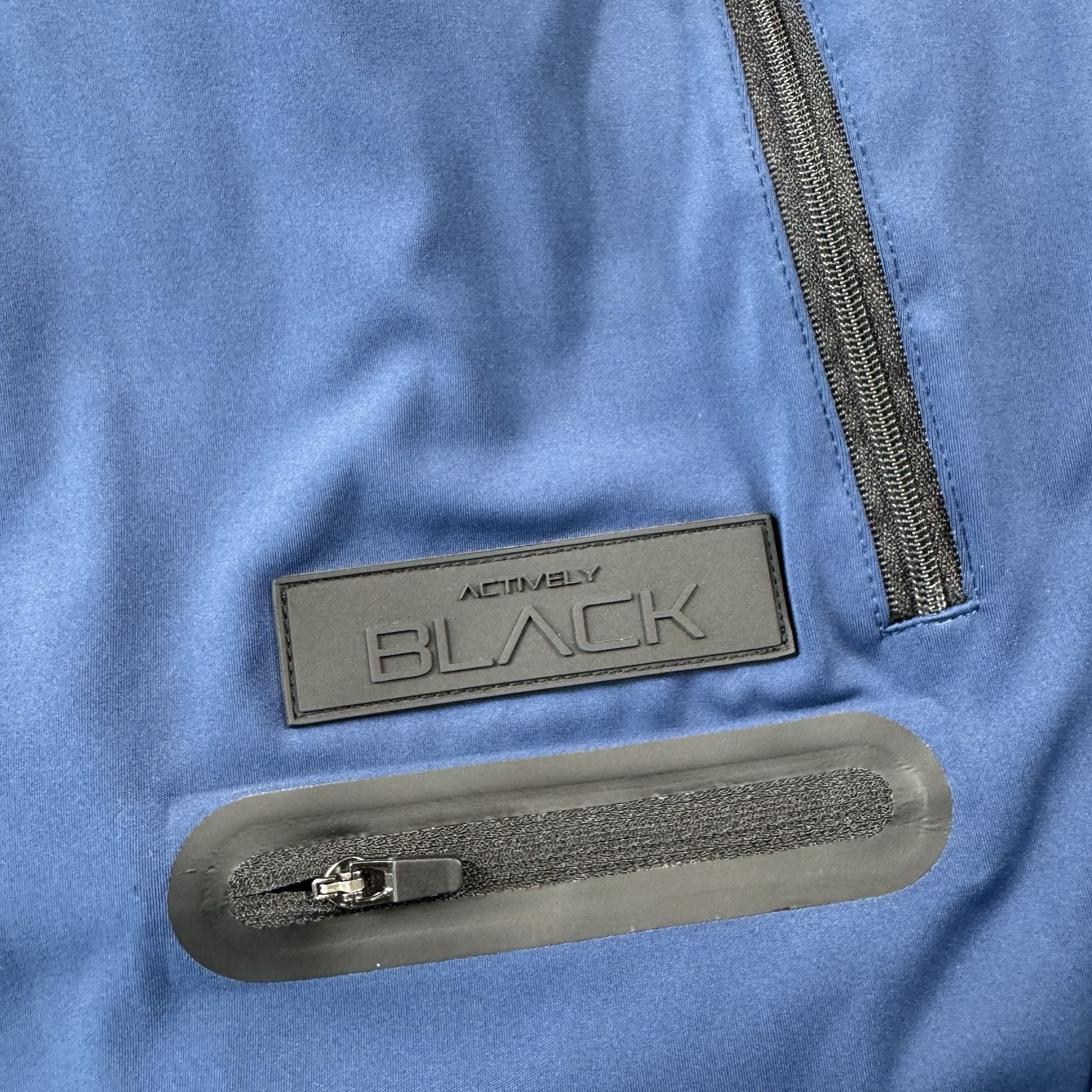 Actively Black Navy Blue Performance Tech Hoodie … - image 12