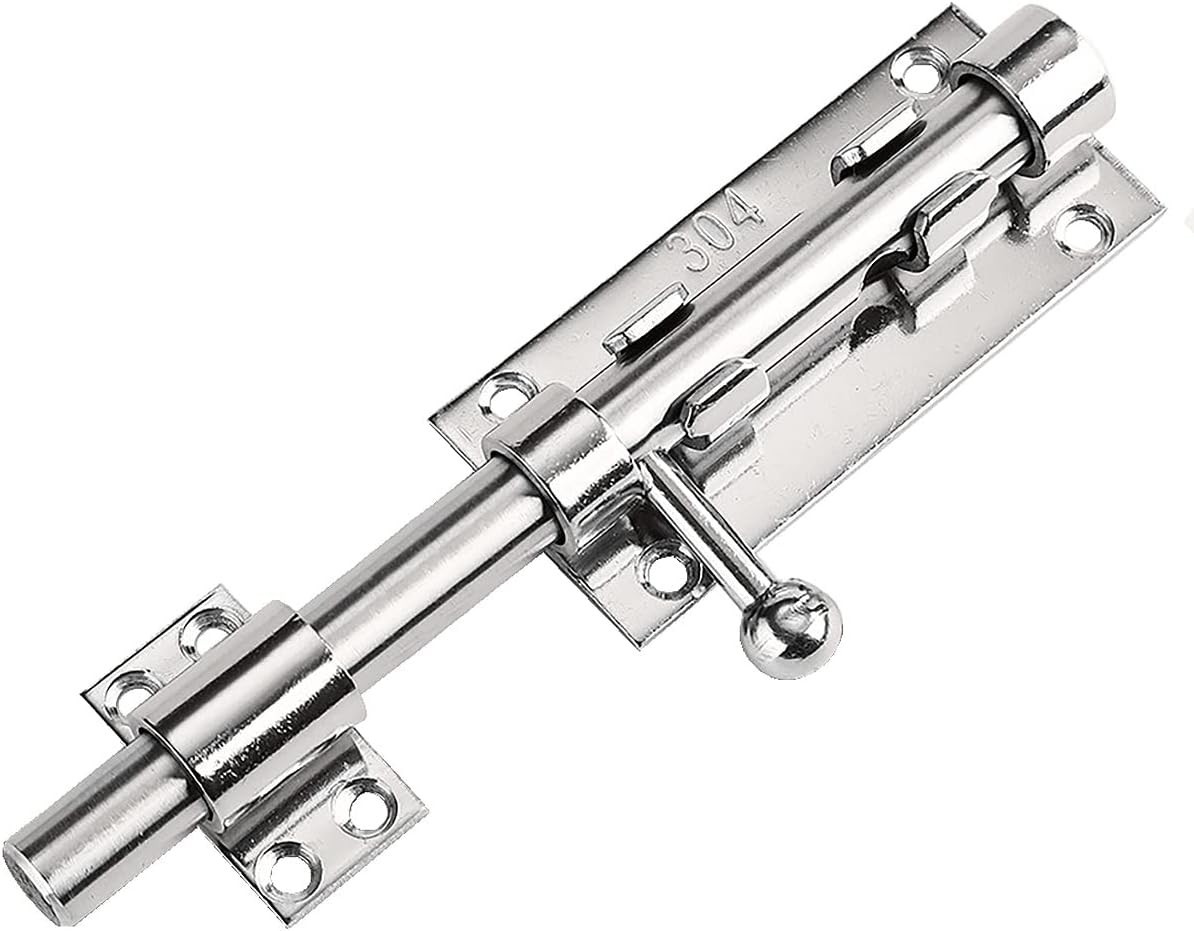 Heavy Duty Slide Gate Latch Bolt Safety Door Lock Padlock Hole Stainless steel 8