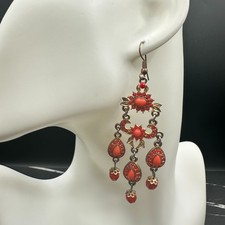 VTG Silver Tone Rope Twist Hoop Earrings Dome Textured Wide Classic 80s 90s