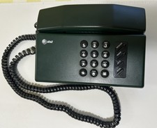 VINTAGE AT T PUSH BUTTON GREEN TELEPHONE 1980s LANDLINE GOOD CONDITION