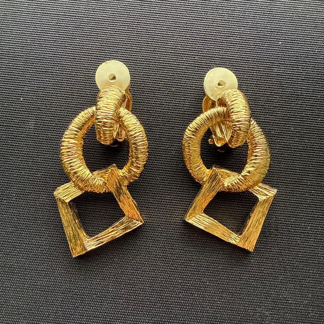 Yves Saint Laurent YSL Vintage Necklace & Earrings Set Authentic Gold Used Japan thumbnail 6