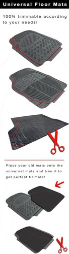 Universal Front & Rear Rubber Carpet Waterproof 4pcs Floor Mats Trim-able Custom - Bild 6 von 6
