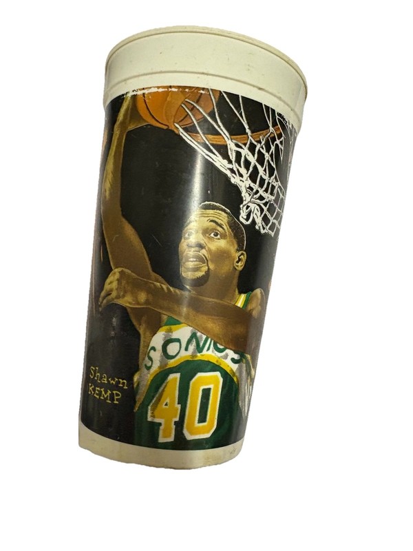 Vintage McDonald's Sports Basketball Cup Featuring Shawn Kemp and Daffy Duck