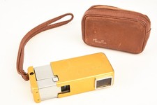 Minolta 16 Gold 16mm Film Subminiature Camera w Rokkor 22mm f2.8 Lens  Case V24