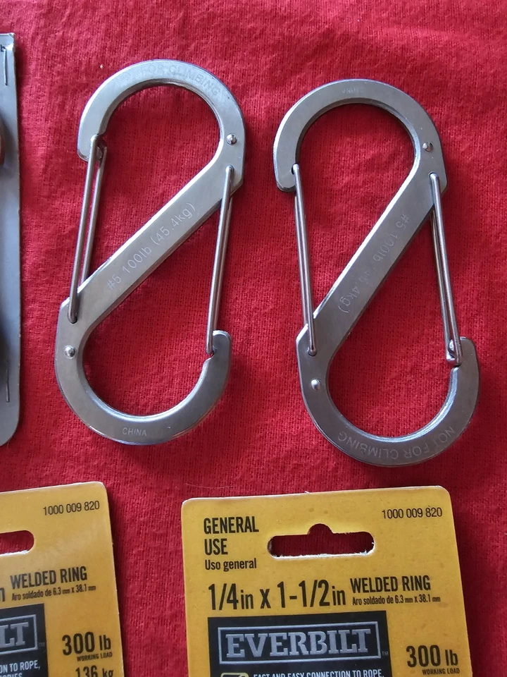 Mosquetones y anillos soldados | Estilo S, General Niteize Everbilt NUEVO LOTE MIXTO Foto 3 de 4