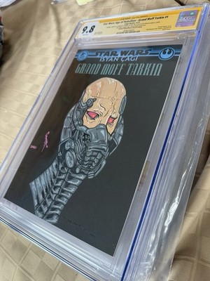 STAR WARS Turkish GRAND MOFF TARKIN Black Blank Cvr Darth Vader Sketch CGC 9.8