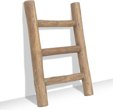 Fully Assembled Wooden Tea Towel Ladder, Mini Ladder Towel Rack Display Hanger,