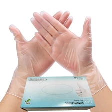 L / XL Size Clear Multipurpose Disposable Vinyl Gloves Powder Free 70pcs Per Box
