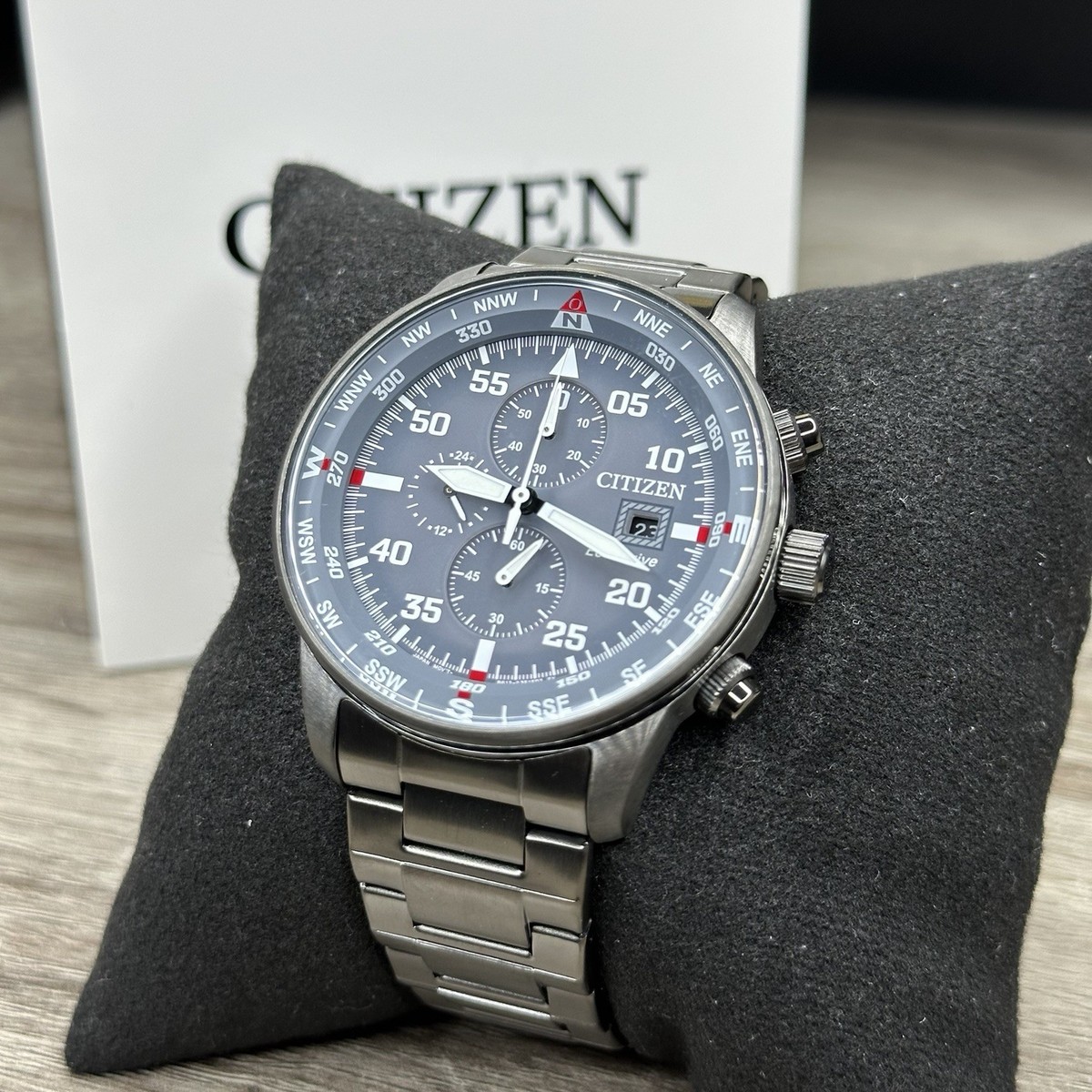 Citizen Men's Eco-Drive Chronograph Grey Stainless Steel Watch 44