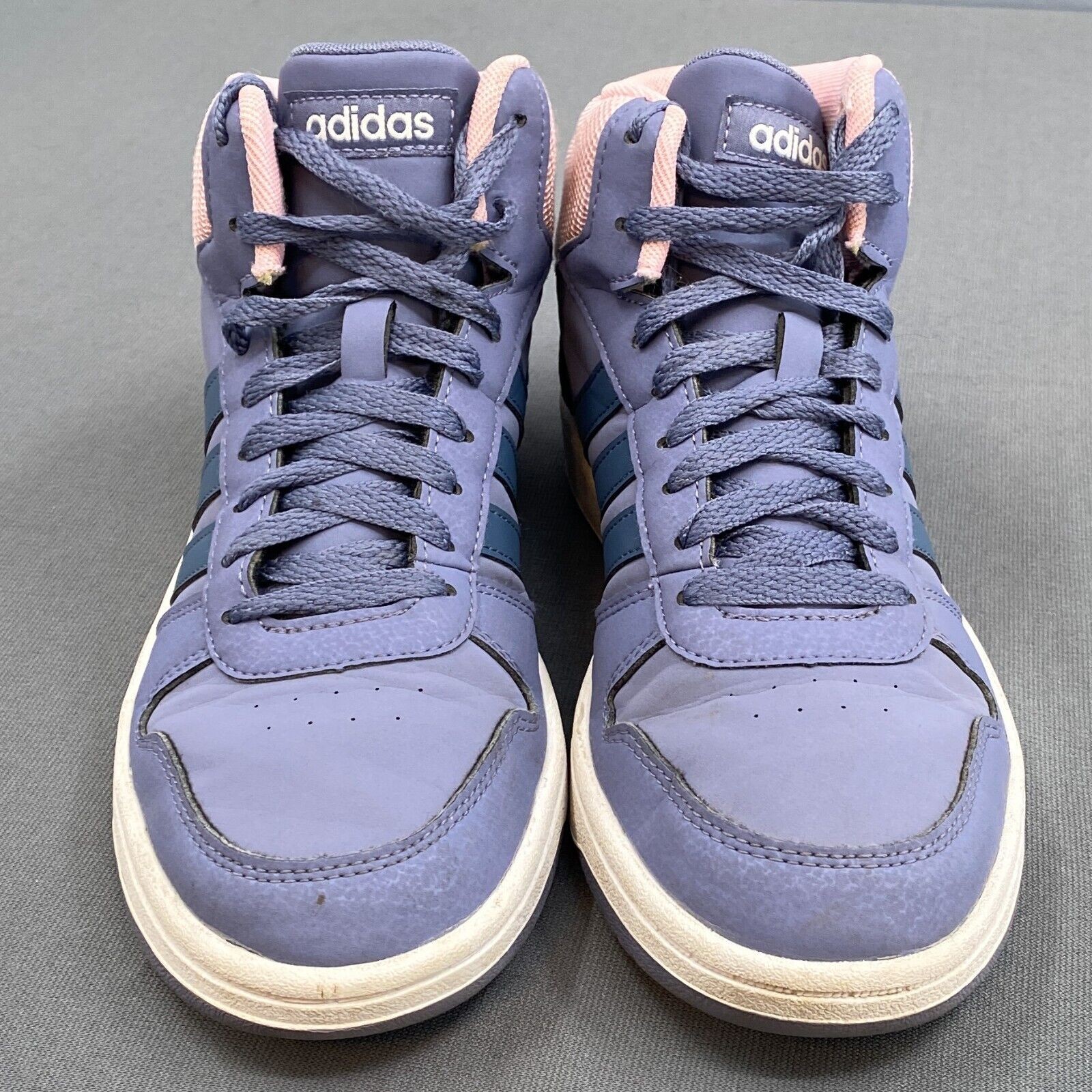Adidas Hoops Mid Top 2.0 Athletic Sneakers Shoes Youth 6 Purple Pink Basketball thumbnail 3