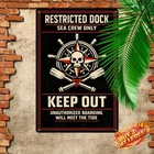 Nautical Pirate Vintage Metal Wall Art for Kids Room Tin Sign 8x12