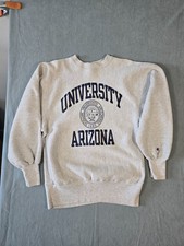 Vintage University of Arizona Made in USA Champion Reverse Weave Gray Crewneck