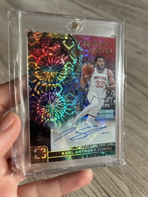 Karl-Anthony Towns 2024-25 Panini PhotoGenic Burst Rate Auto #BRS-Kat /5 Knicks