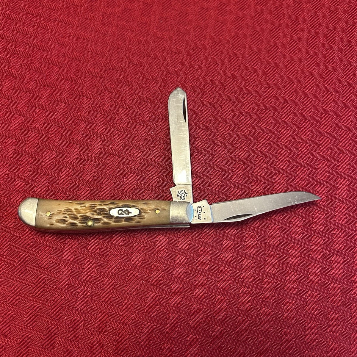 Case XX USA 6207 SS Mini Trapper 2014 Pocket Knife Brown Jigged 
