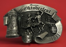 Vintage Oktoberfest 1981 Iowa Belt Buckle Siskiyou Limited Edition   d 082