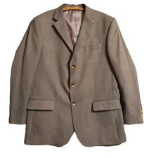 OSCAR DE LA RENTA Men's Size 46 L Blazer Sport Coat Suit Jacket Tweed Business