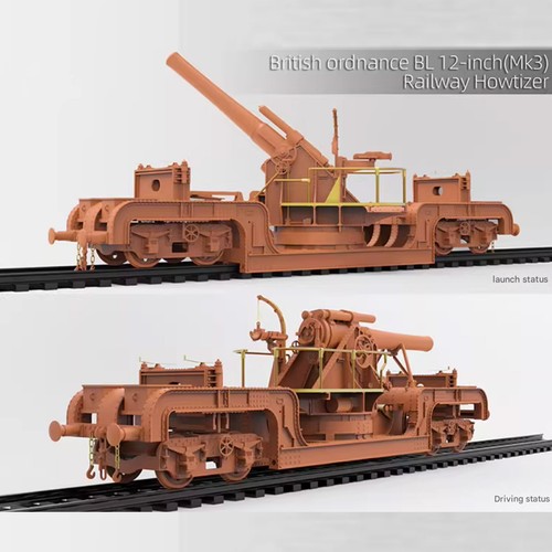 QW-model 1/72 British Ordnance Railway Howitzer Armored Train Model Kit 12 Inch - Picture 7 of 15