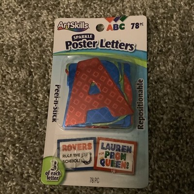 Artskills  Sparkle Poster Letters 78pc - Peel n Stick (3 of each letter)