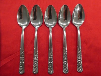 NST34 NATIONAL STAINLESS JAPAN Demi Tasse spoons x Five (5) Vintage VGC