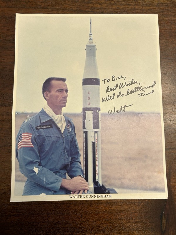 Walter Cunningham Signed NASA 8x10 Photo Apollo 7 Astronaut Autograph