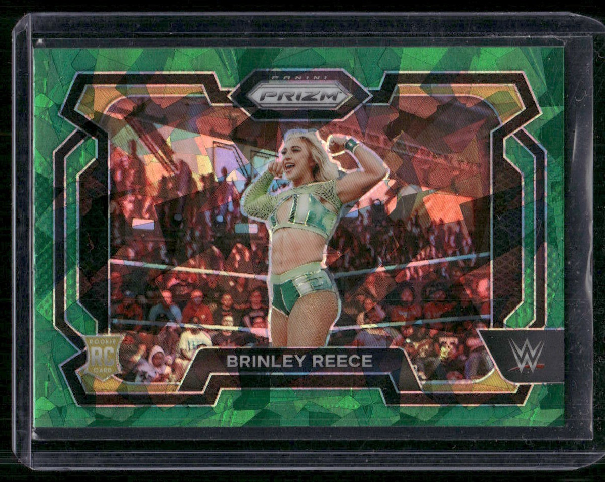 BRINLEY REECE 2024 PANINI PRIZM WWE GREEN CRACKED ICE PRIZM ROOKIE CARD #36