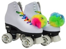 Epic Skates Epic Allure Light-Up Quad Roller Skates, White, Youth 2
