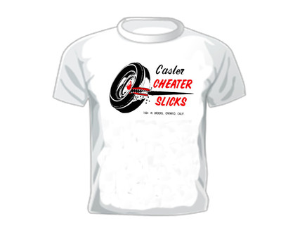 T-shirt Vintage CASLER CHEATER SLICKS Da Uomo - 100% Cotone, Stile Racing