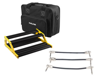 NUX Bumblebee Large Pedalboard w/ Bag + Gator Patch Cable 3 Pack