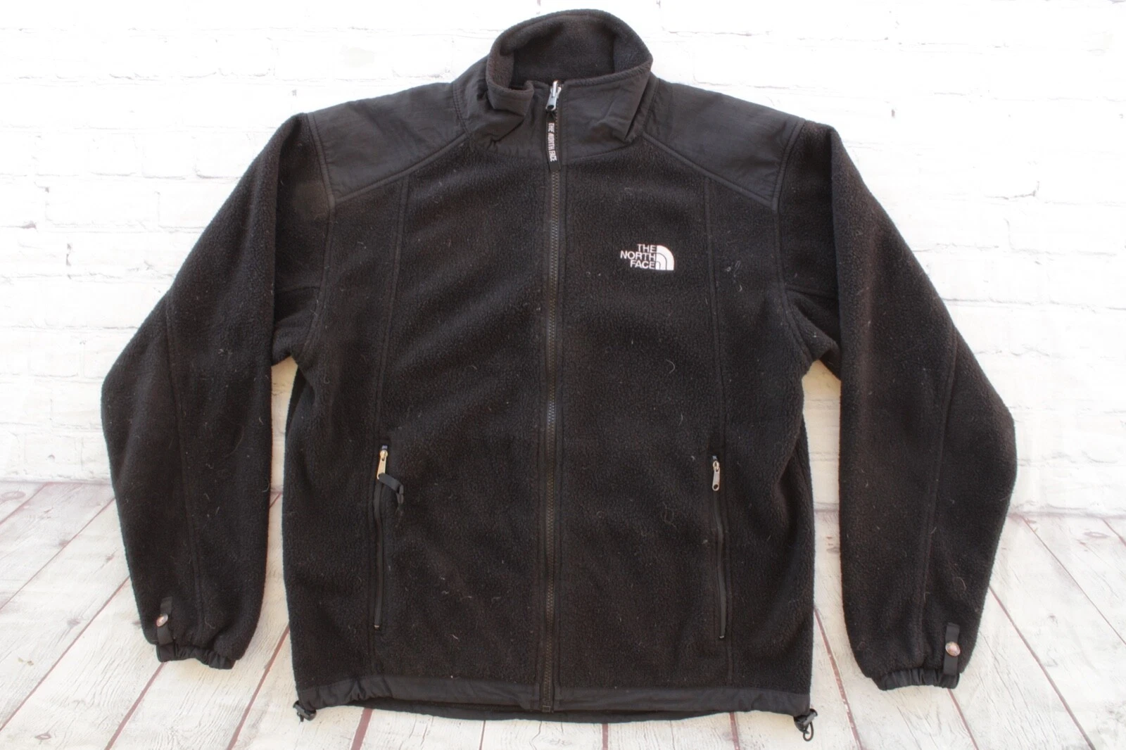 VTG Mens NORTH FACE Black Polartec Fleece Vented Sweater Jacket Small USA Made