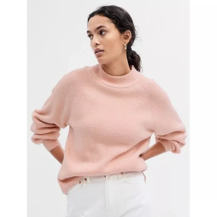 NWT GAP Forever Cozy Ribbed Crewneck Sweater Size L Color Pink Standard