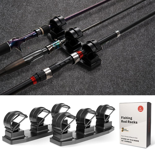 Fishing Rod Racks for Boat/Wall/Truck Bed, 3-Poles Storage Holders with Rubber - Picture 11 of 11