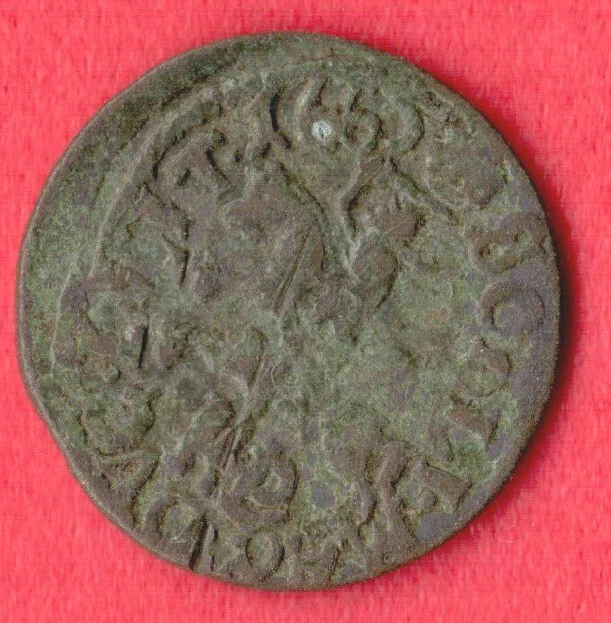 Poland Copper Schilling 1665 Johann Casimir Vasa Waza Lithuania 1177 - Image 2 of 2