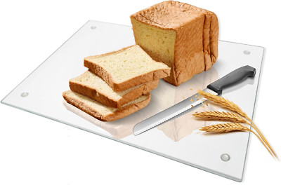Small Glass Cutting Board,Clear Tempered Glass for Kitchen 1 Pcs (8''X12'')
