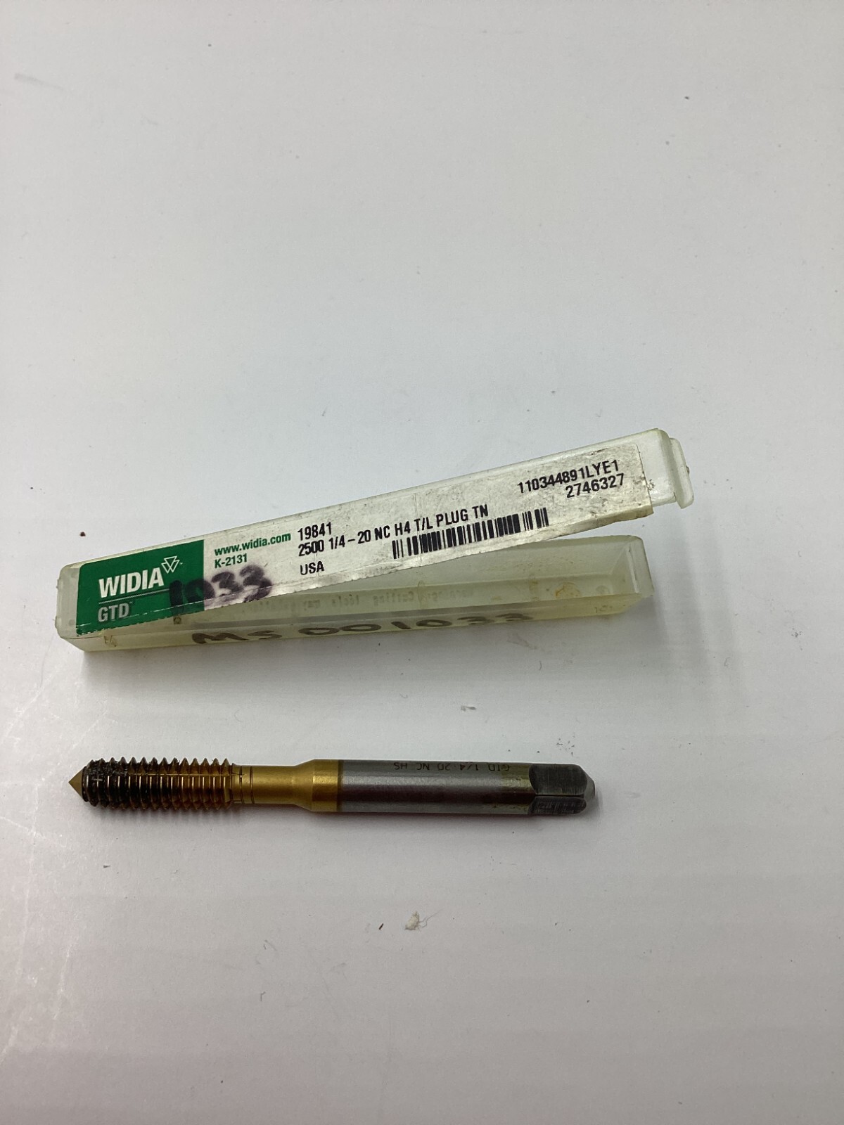 WIDIA Thread Forming Tap 1/4-20 UNC, 3B Class of Fit Plug High Speed Steel 19841