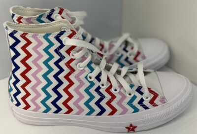 CONVERSE ALL STAR CHUCK TAYLOR HI VLTG WOMEN SHOES WHITE/BLUE/PINK