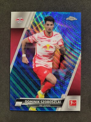2021-22 Topps Chrome Bundesliga, Dominik Szoboszlai, Blue Wave /150, RB Leipzig