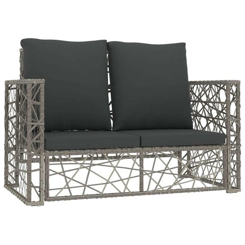 Gartenmöbel 2-tlg. Poly Rattan Grau Sitzgruppe Garnitur Sofa Lounge vidaXL - Bild 4 von 8
