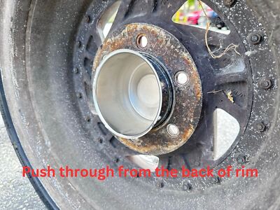 4 Short Steel Chrome Center Caps - 5.12" Bore For 8-Lug Trailer Rims, Install From Rear, RC140