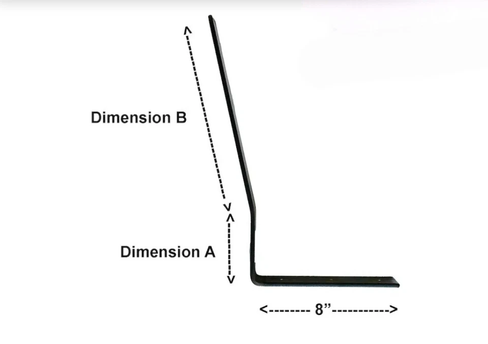 "Backrest Bracket Metal Leg for Bench & Shelf, Modern L Bracket, Rustic Shelf - Image 3 of 4