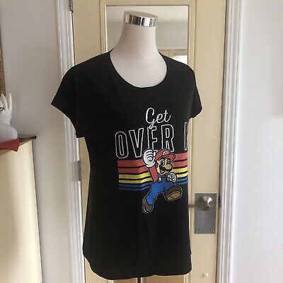 SUPER MARIO “Get Over It” Womans t-Shirt SZ. XL (15-17) Black