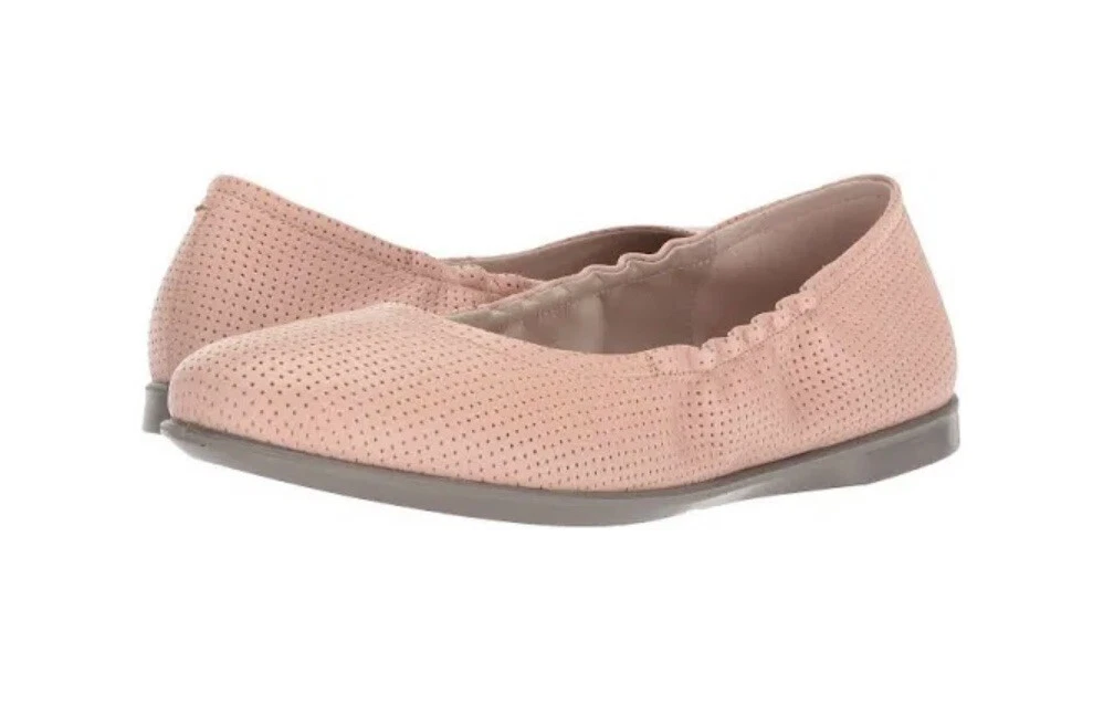 Scarpe piatte nuove con scatola Ecco Incise Enchant Ballerina slip on pelle argilla opaca 10 10 5