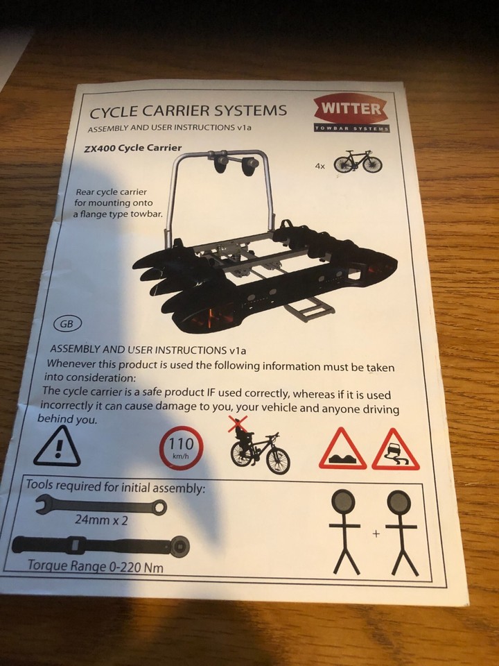 Witter 4 Bike rack carrier ZX400 eBay