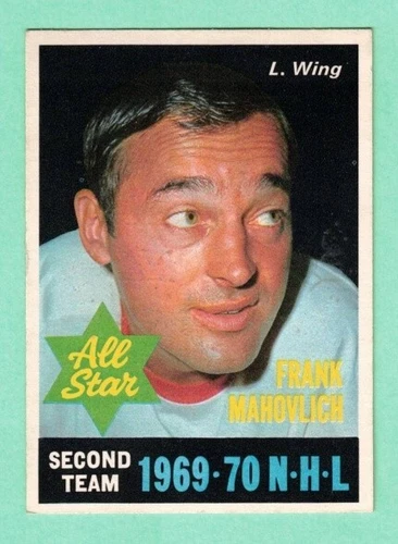 (1) FRANK MAHOVLICH  1970-71 O-PEE-CHEE # 242 WINGS AS EX-MT  (L4556)