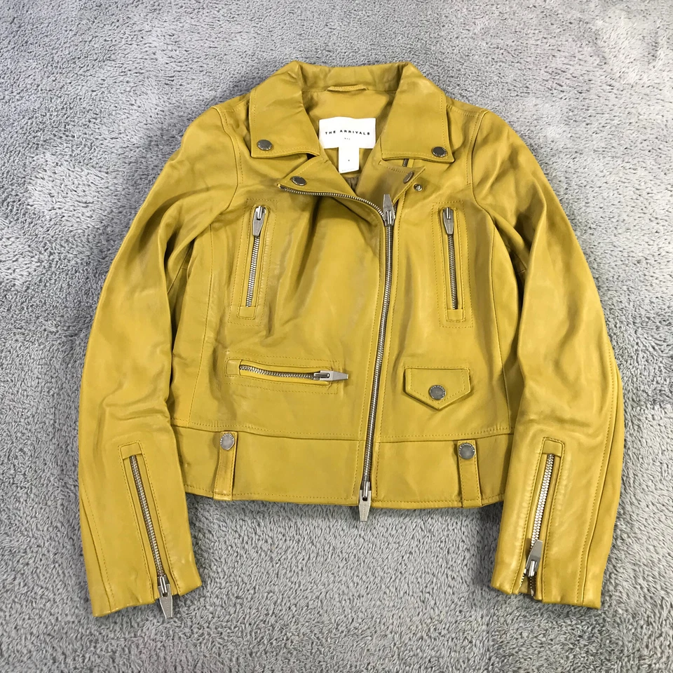 The Arrivals Jacket Womens Small Coat Moto Double Breast Biker Lamb Leather - Image 2 of 4