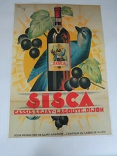 art poster print lithograph Sisca Winery WIne Henry Le Monnier Pro Artis Droits 