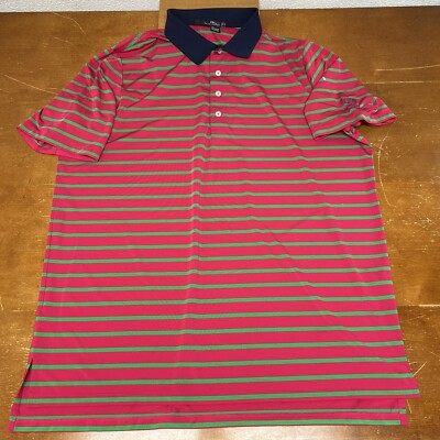 RLX Ralph Lauren Shirt Mens XL Red Green Polo Short Sleeve Golf